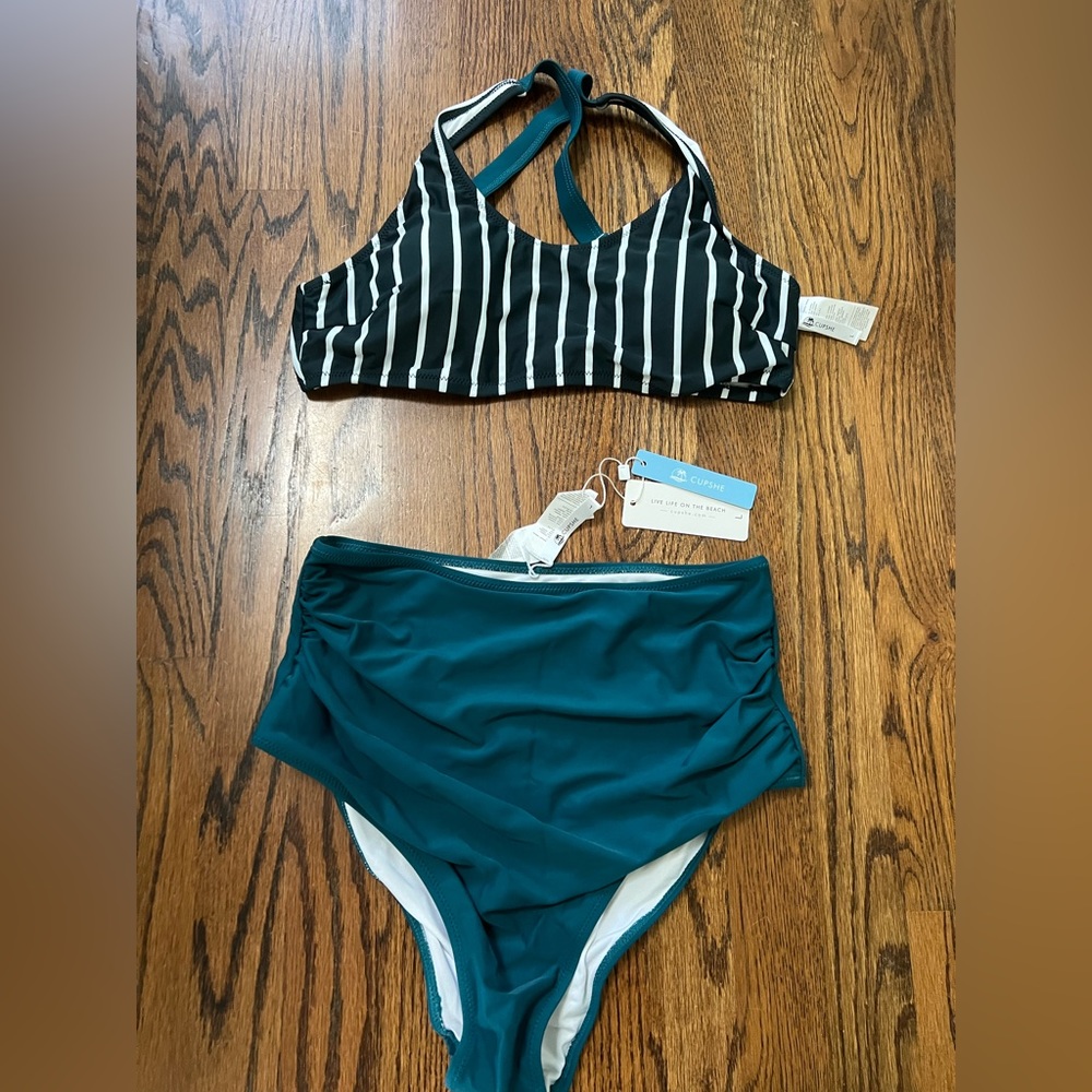 Cupshe two piece bathing suit, NWT, size large